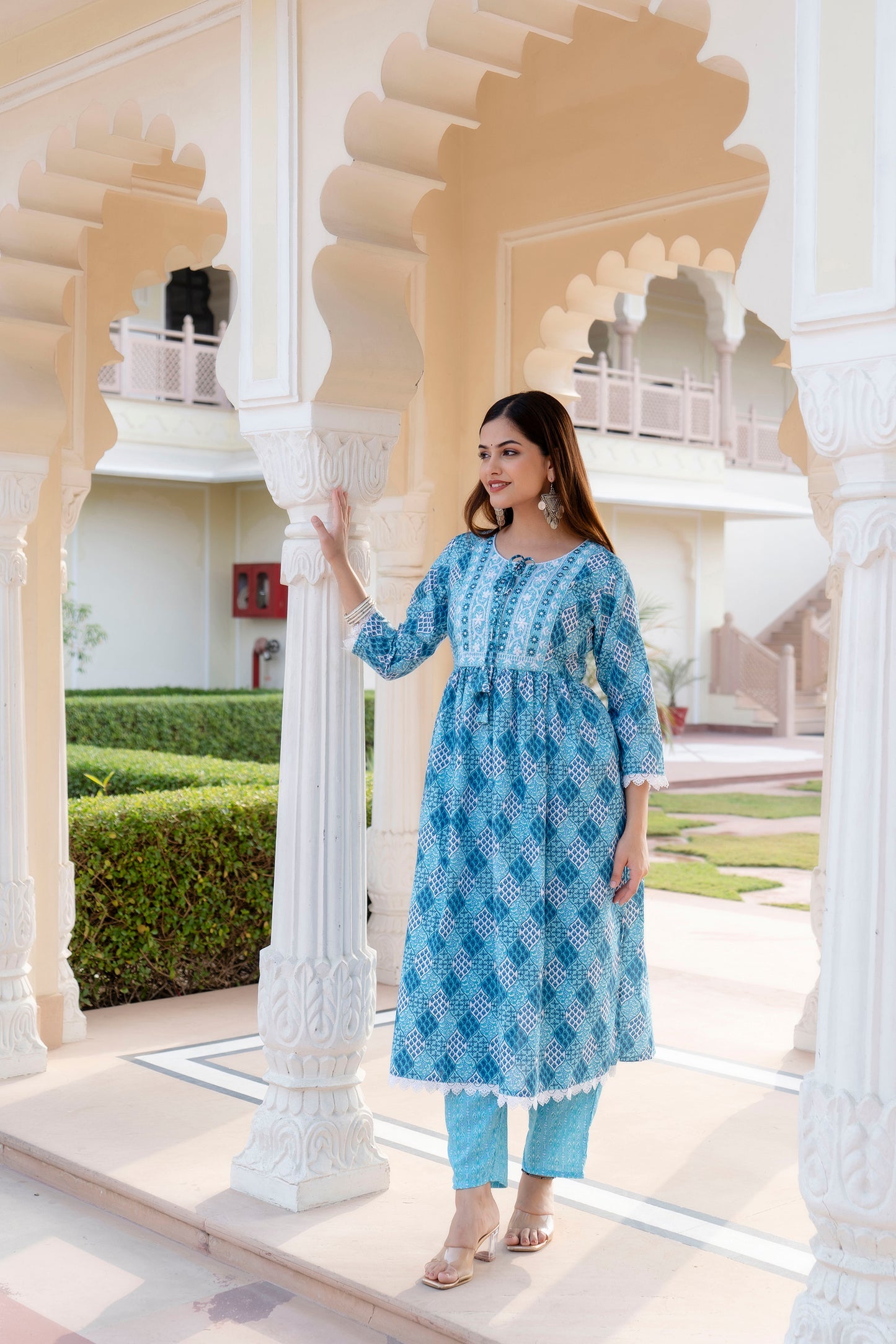 Women Embroidered Anarkali Kurta and Pant Set with Dupatta