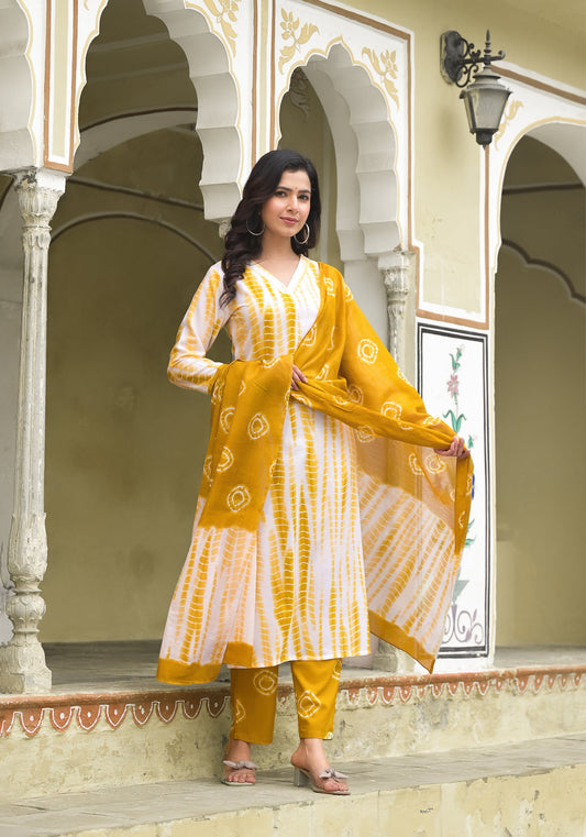 Elegant Mustard Yellow Kurta & Palazzo Set with Dupatta – Stylish Ethnic Outfit