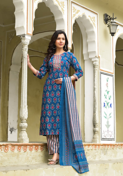 Closet Women Printed Kurta and Pant Set With Dupatta