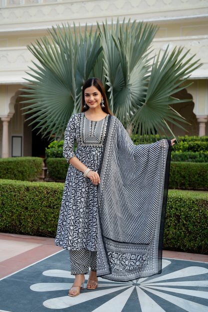 Women Embroidered Kurta and Pant set with Dupatta